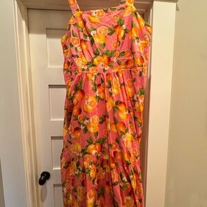 Talbots Pink and Orange Floral Dress
